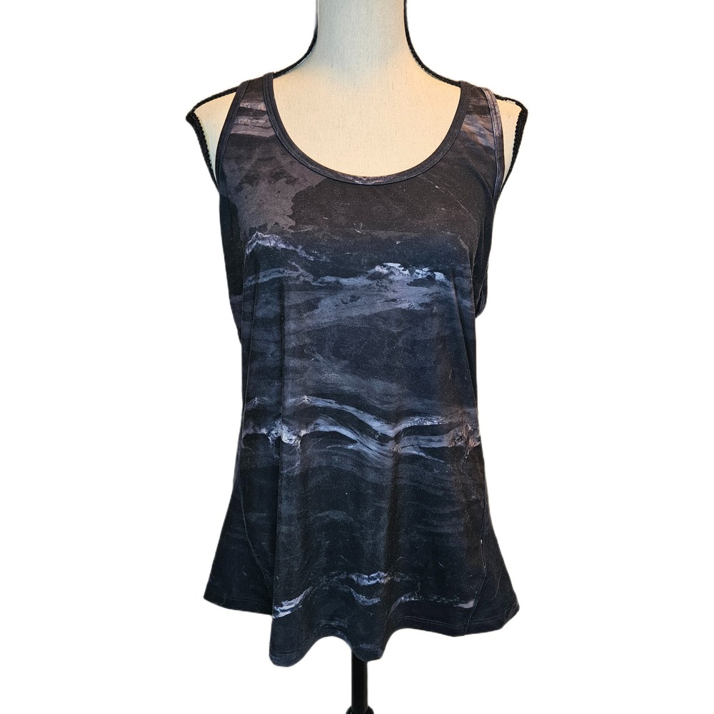 GapFit Large Black and White Marble Print Tank Top